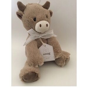 NEW Cow Plush Baby Lovey Farm Stuffed Animal Cuddle Snuggle Tan Toddler Toy Snug